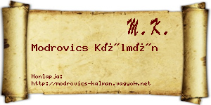 Modrovics Kálmán névjegykártya